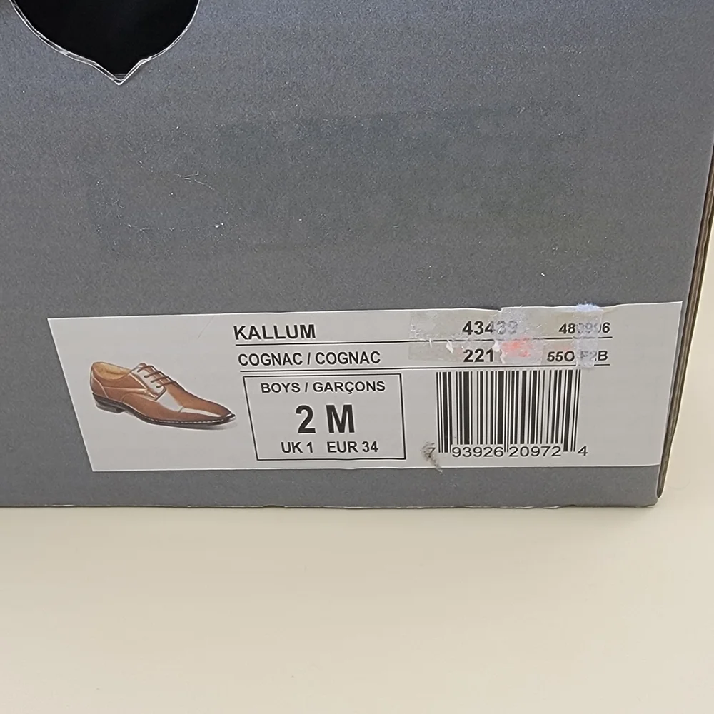 Stacy Adam Kallum Youth Boys Dress Shoes Size 2 Brown Black Casual Church Formal